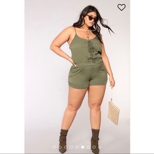Green Romper from Fashion Nova